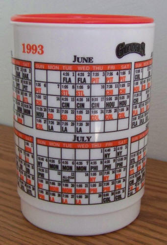 San Francisco Giants 1993 Schedule Commuter Mug