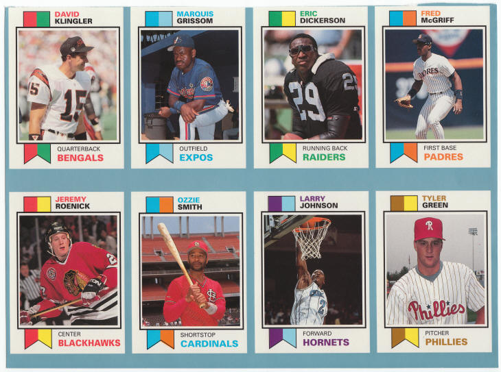 1993 Sports Card Price Guide Monthly Uncut Sheet #1 - 8