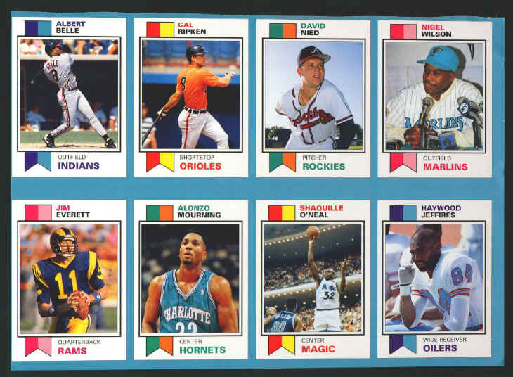 1993 Sports Card Price Guide Monthly Uncut Sheet #25 - 32