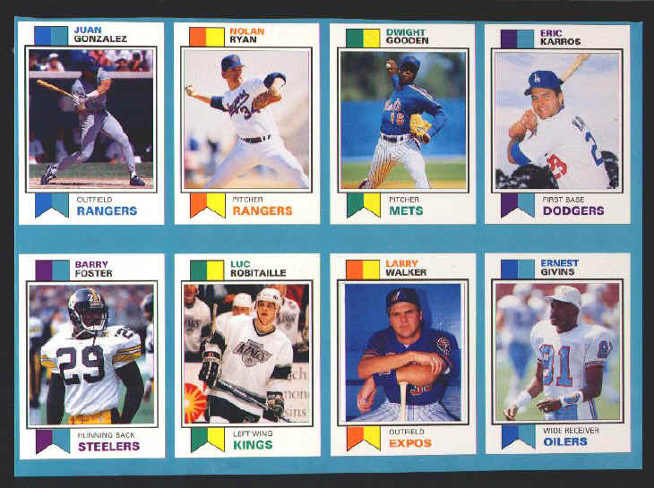 1993 Sports Card Price Guide Monthly Uncut Sheet #33 - 40