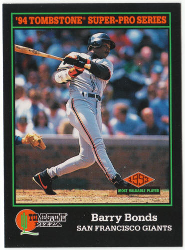 1994 Tombstone Pizza Baseball #3 Barry Bonds
