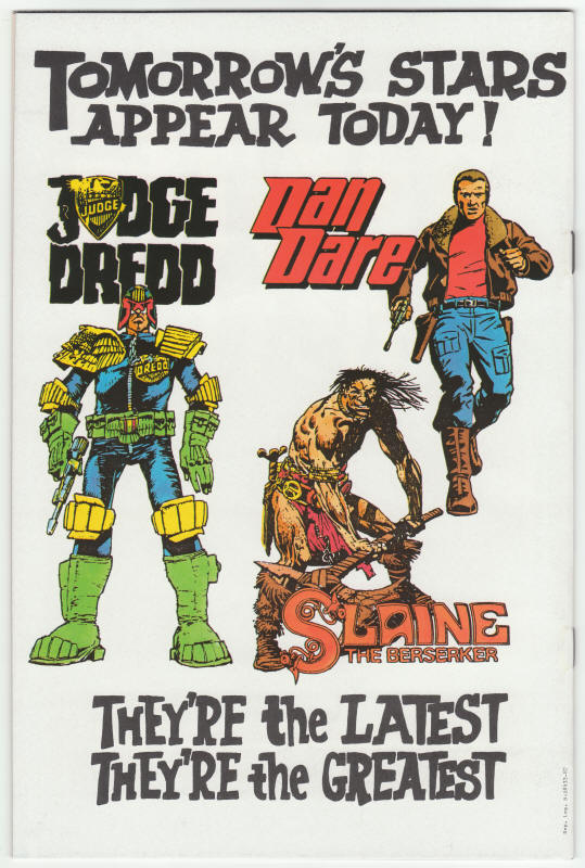 2000 AD Monthly Regular Series #14 back cover