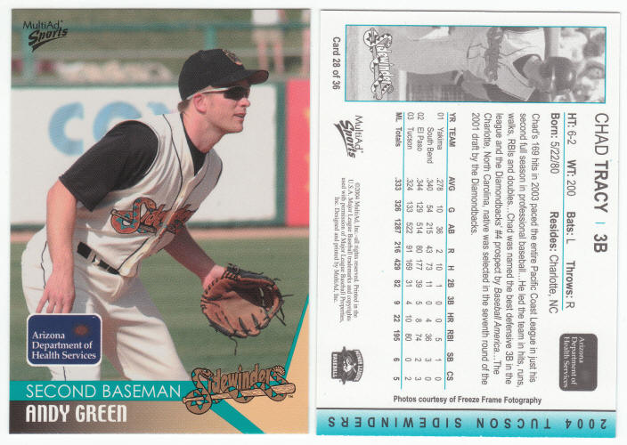 2004 Tucson Sidewinders Baseball Cards