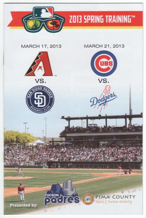 2013 MLB Spring Training Program cover
