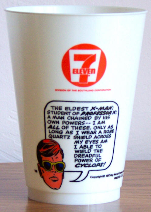 1975 Marvel Superhero 7-11 Slurpee Cup Cyclops