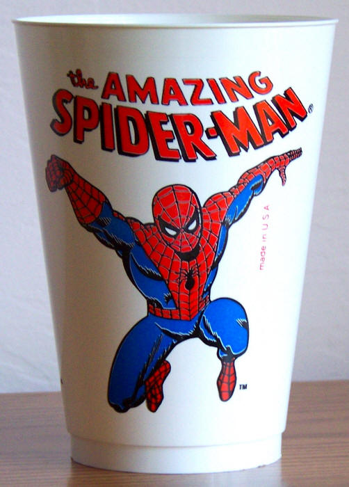 1975 Marvel Superhero 7-11 Slurpee Cup Spiderman Variation 1