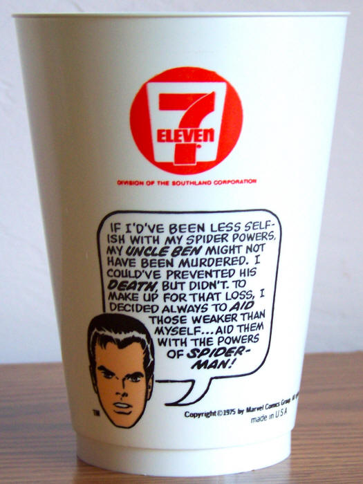 1975 Marvel Superhero 7-11 Slurpee Cup Spiderman Variation 2