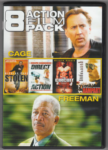 8 Action Film Pack DVDs front