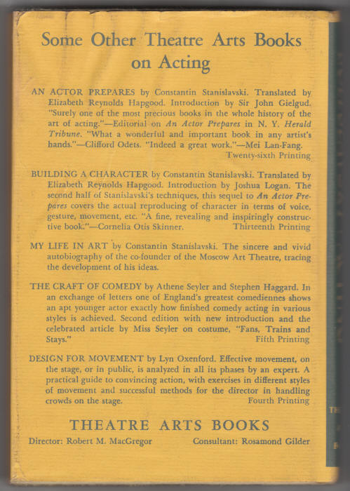Acting The First Six Lessons back cover