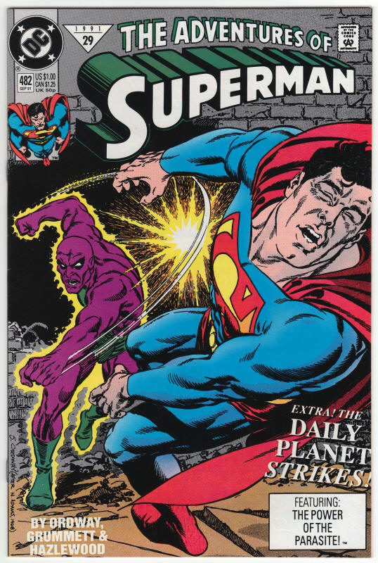 Adventures Of Superman #482 front cover