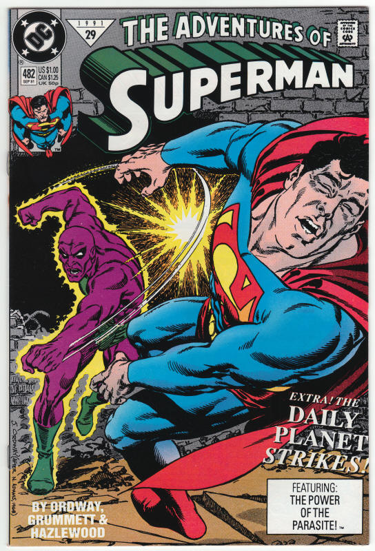 Adventures Of Superman #482 front cover