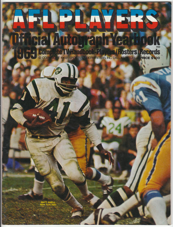 AFL Players 1969 Official Autograph Yearbook front cover