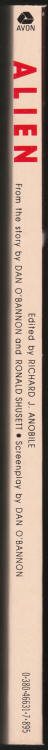 Alien Movie Novel spine