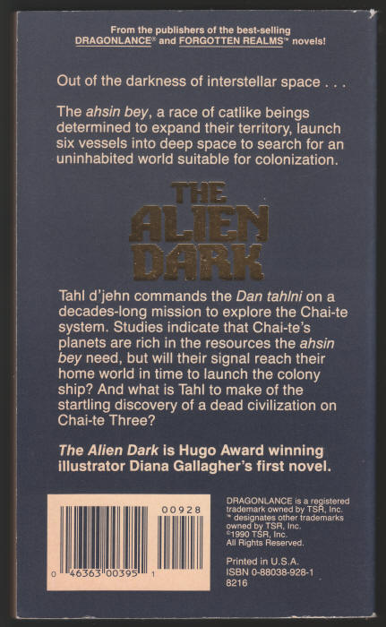 The Alien Dark back cover
