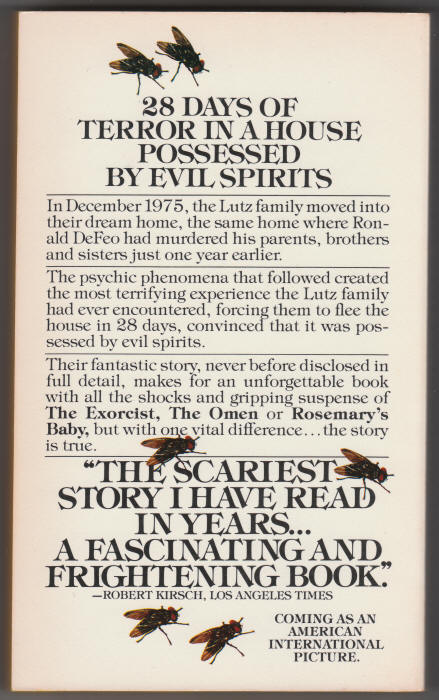 The Amityville Horror back cover