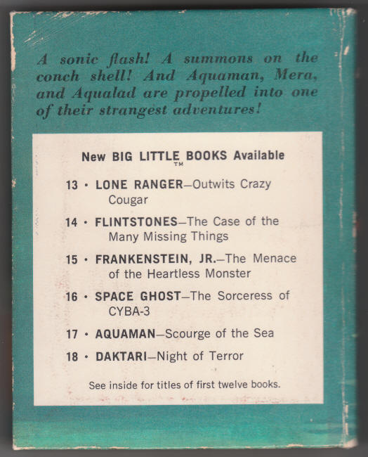 Aquaman Big Little Books 17 back cover