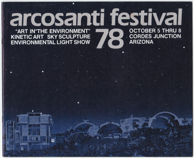 Arcosanti Festival 78 Program For Sale