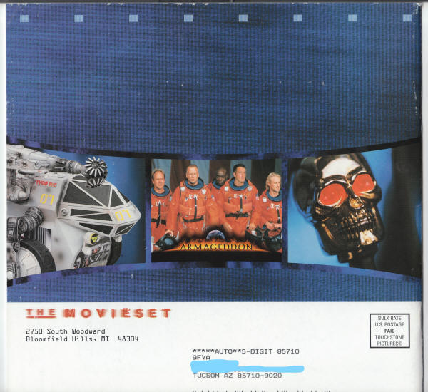 Armageddon The Movieset Catalog back cover