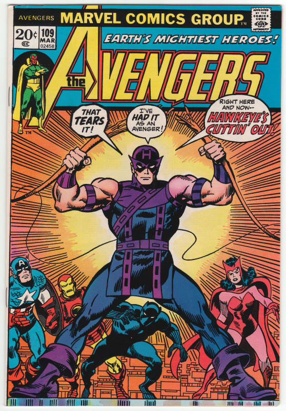 The Avengers #109 front cover