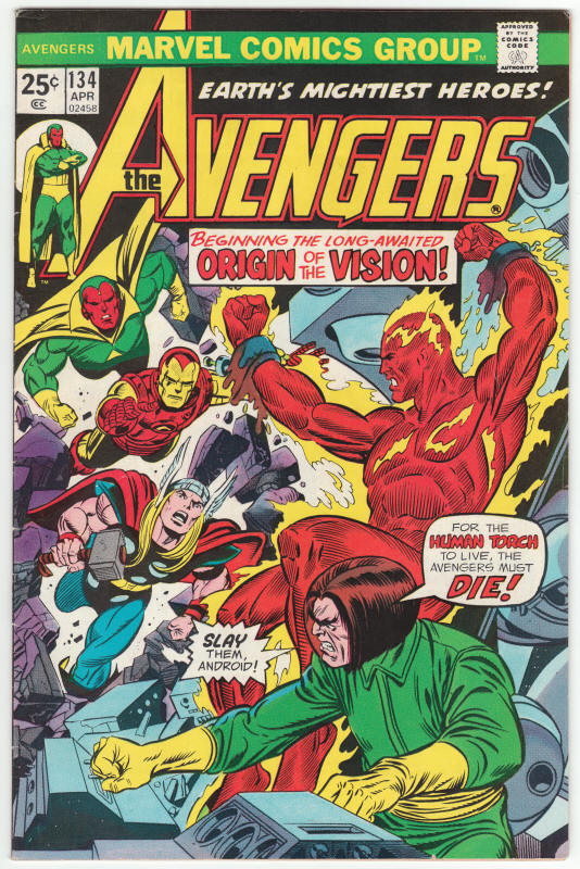 The Avengers 134 front cover