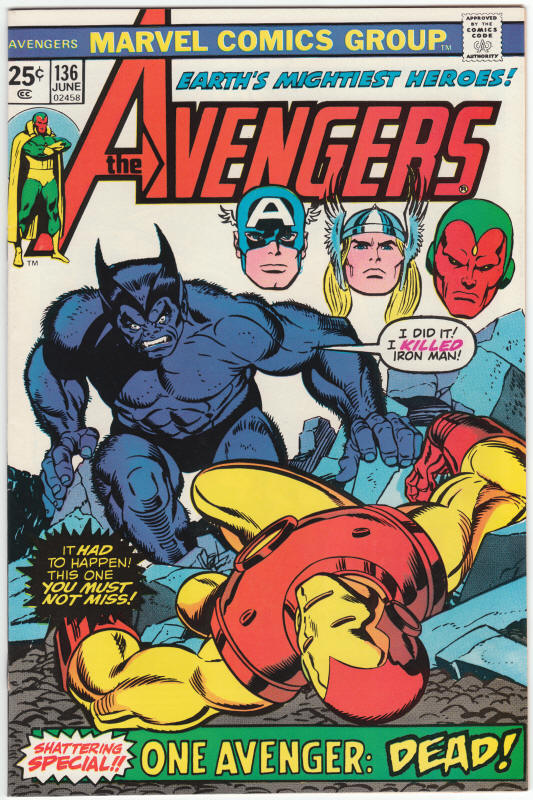 The Avengers 136 front cover