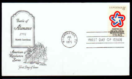 Scott #1432 Battle of Alamance First Day Cover