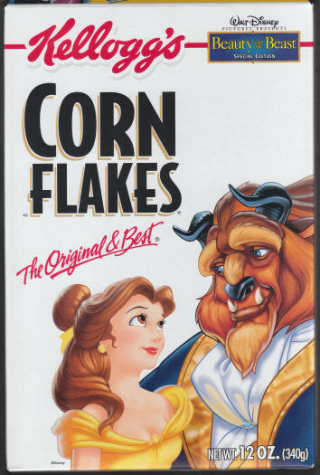 Beauty And The Beast Kelloggs Corn Flakes Cereal Box front