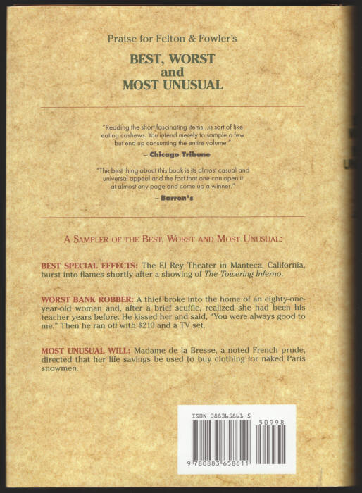 The Best Worst Most Unusual back cover