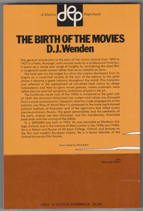 The Birth Of The Movies back cover