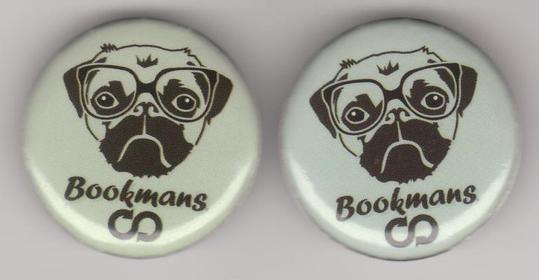 Bookmans Pug Dog buttons