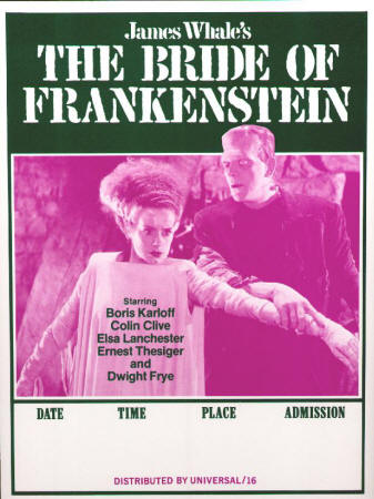 The Bride Of Frankenstein Handbill