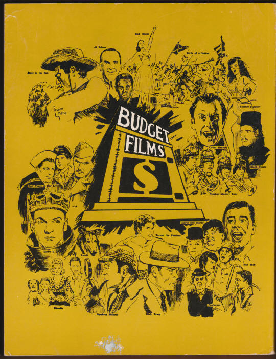 Budget Films 16mm Rental Catalogue back cover