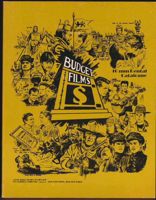 Budget Films 16mm Rental Catalogue front cover