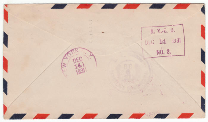 Foreign Air Mail Route 6 First Flight Cover 1931