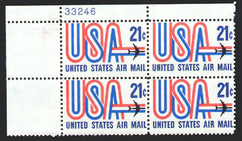 Scott #C81 International Air Mail Plate Block