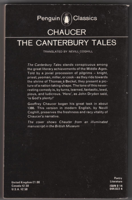 The Canterbury Tales back cover
