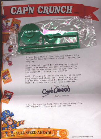 Cap'n Crunch Zip Top Premium with 1990 Letter