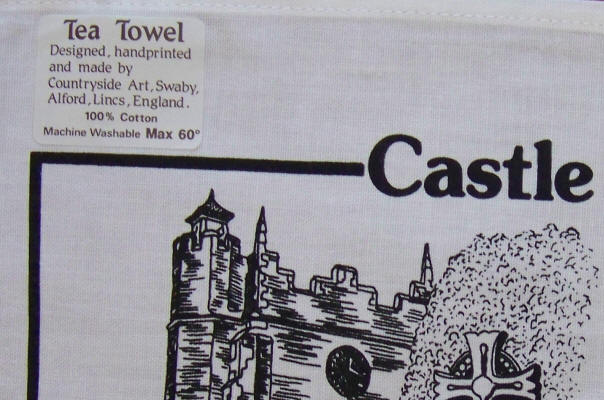 Castle Hedingham Tea Towel label