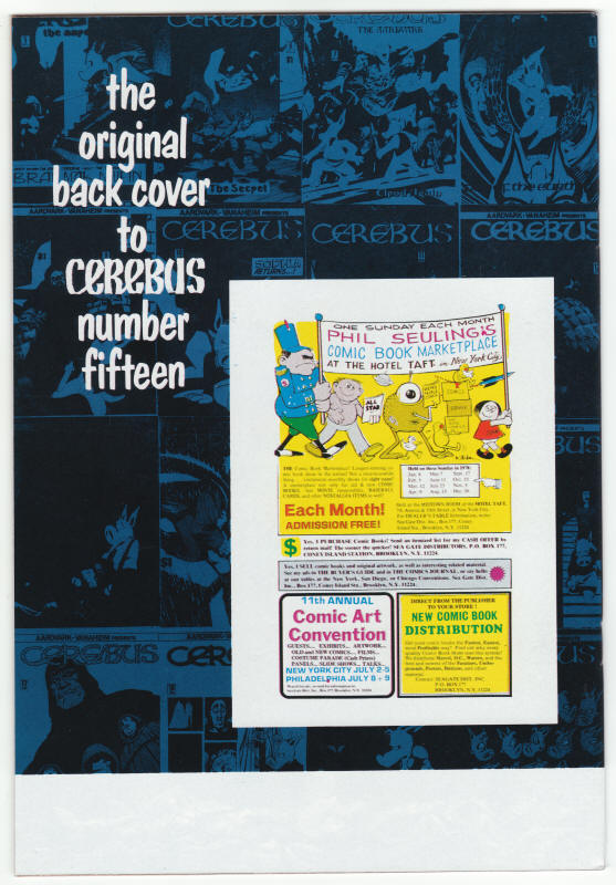 Cerebus Bi-Weekly #15 back cover