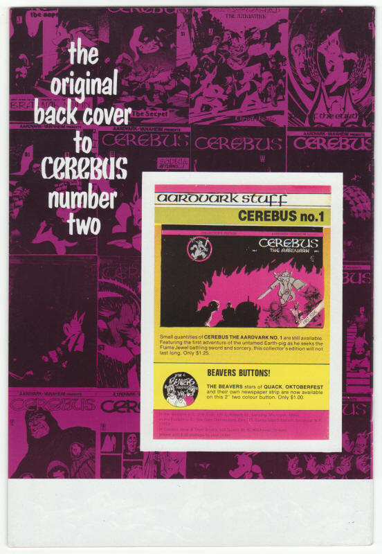 Cerebus Bi-Weekly #2 back cover