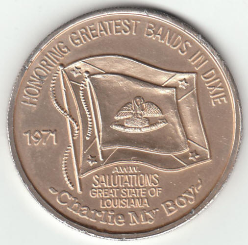 1971 Mardi Gras Doubloon Token reverse