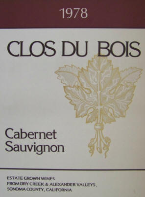 Clos Du Bois 1978 Vintage Wine Label Print Cabernet Sauvignon
