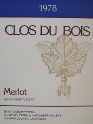 Clos Du Bois 1978 Vintage Wine Label Print Merlot