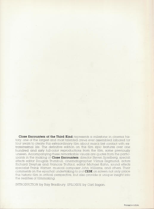 Close Encounters Of The Third Kind Document back cover