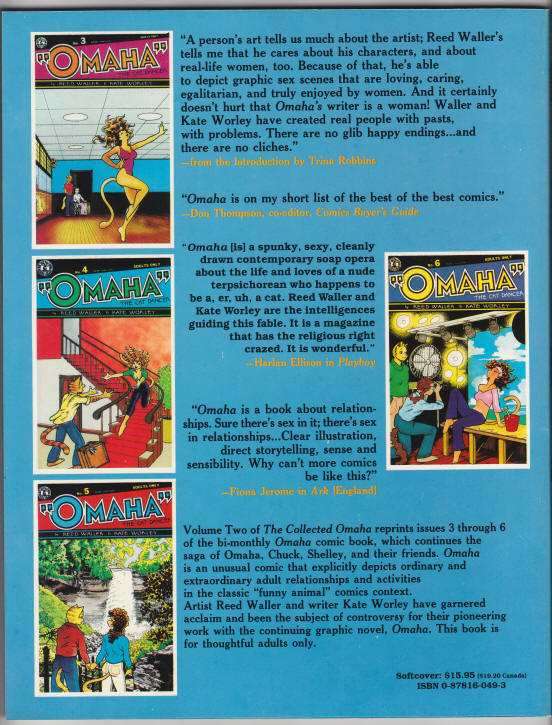 Collected Omaha The Cat Dancer Volume 2 back cover
