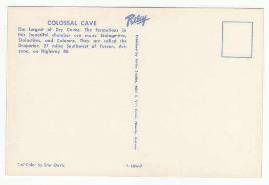 1960s Colossal Cave Post Card