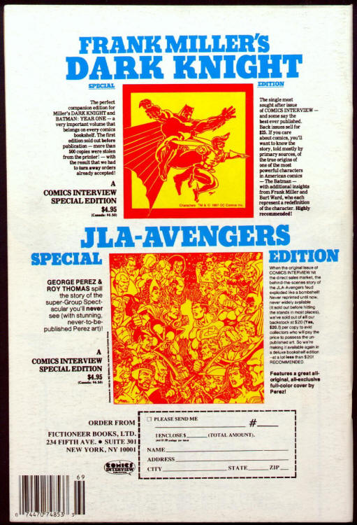 Comics Interview #69 back cover