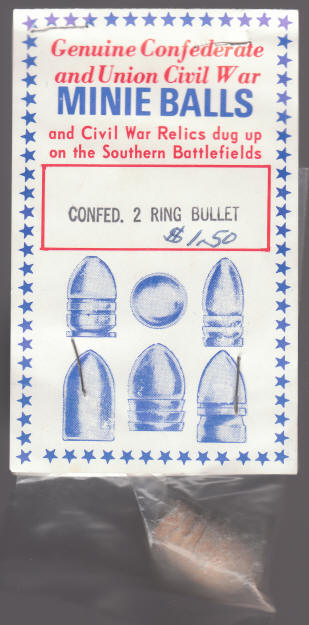 Civil War Confederate States 2 Ring Bullet