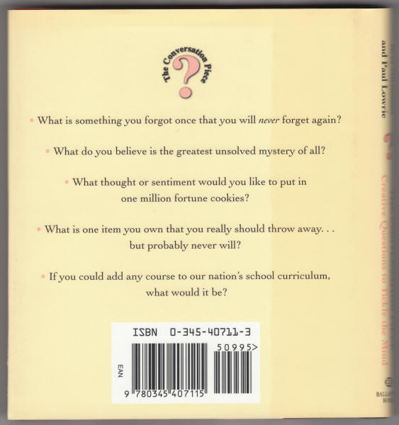 The Conversation Piece back cover