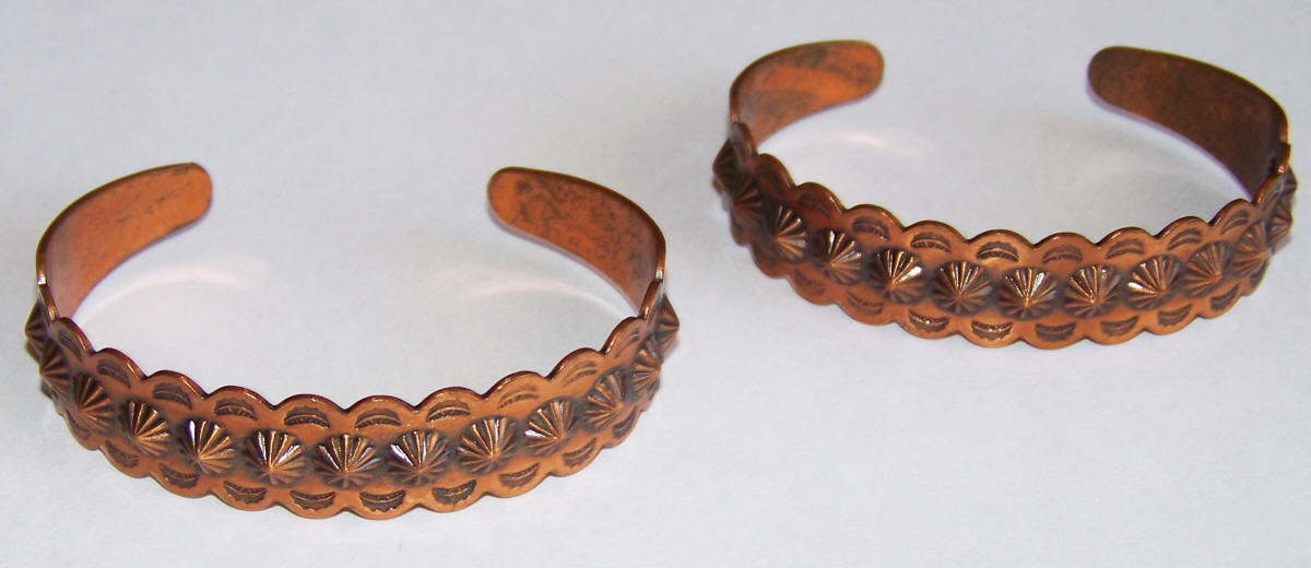 Native American Navajo Copper Cuff Bracelets